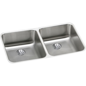 EELUHAD311845PD Lustertone Stainless Steel Undermount - Double Bowl Kitchen Sink - Stainless Steel EELUHAD311845PD Lustertone Stainless Steel Undermount - Double Bowl Kitchen Sink - Stainless Steel