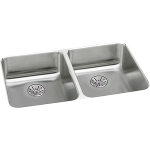 EELUHAD321655PD Lustertone Stainless Steel Undermount - Double Bowl Kitchen Sink - Stainless Steel EELUHAD321655PD Lustertone Stainless Steel Undermount - Double Bowl Kitchen Sink - Stainless Steel
