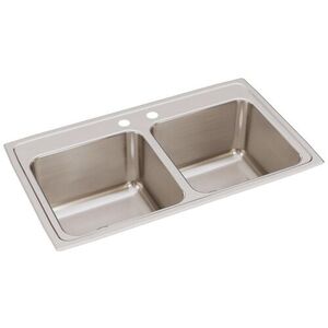 EDLR3319102 Lustertone Stainless Steel Double Bowl Kitchen Sink - Lustrous Satin EDLR3319102 Lustertone Stainless Steel Double Bowl Kitchen Sink - Lustrous Satin
