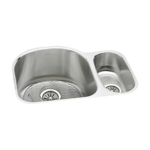 EELUH272010RDBG Lustertone Stainless Steel Undermount - Double Bowl Kitchen Sink - Lustrous Satin