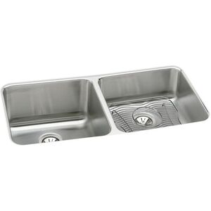 EELUH311810RDBG Lustertone Stainless Steel Undermount - Double Bowl Kitchen Sink - Lustrous Satin