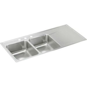 EILR4822LMR2 Lustertone Stainless Steel Double Bowl Kitchen Sink - Lustrous Satin