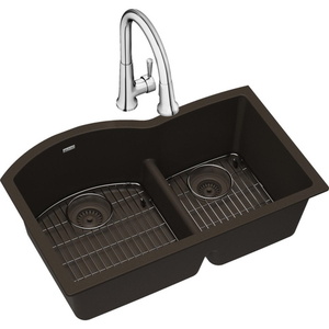 EELGHU3322RMC0FC Quartz Classic White/Color Undermount - Double Bowl Kitchen Sink - Mocha EELGHU3322RMC0FC Quartz Classic White/Color Undermount - Double Bowl Kitchen Sink - Mocha
