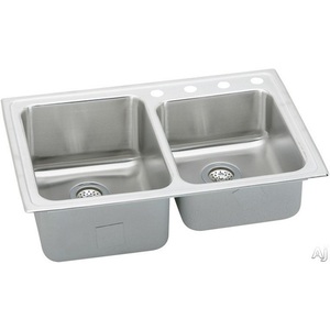 ELGR33221 Traditional Gourmet Stainless Steel Double Bowl Kitchen Sink - Stainless Steel