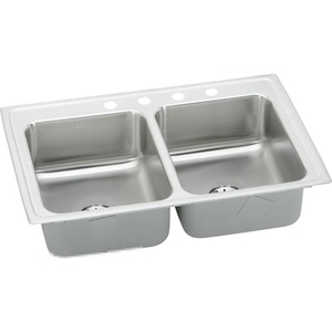 ELR3321PD2 Lustertone Stainless Steel Double Bowl Kitchen Sink - Stainless Steel