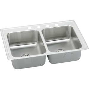 ELRAD291865PDMR2 Lustertone Stainless Steel Double Bowl Kitchen Sink - Stainless Steel ELRAD291865PDMR2 Lustertone Stainless Steel Double Bowl Kitchen Sink - Stainless Steel