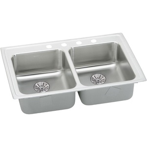 ELRAD331965PD2 Lustertone Stainless Steel Double Bowl Kitchen Sink - Stainless Steel ELRAD331965PD2 Lustertone Stainless Steel Double Bowl Kitchen Sink - Stainless Steel