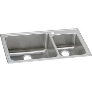 ELFGR37221 Gourmet Stainless Steel Double Bowl Kitchen Sink - Lustrous Highlighted Satin