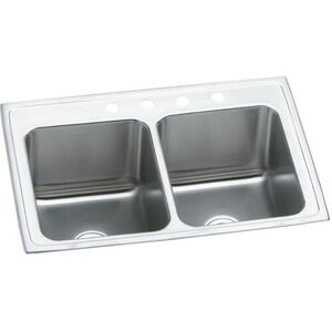 EDLR2519104 Lustertone Stainless Steel Double Bowl Kitchen Sink - Lustrous Satin