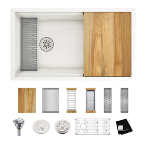 EELXRU13322WRT0 Quartz Luxe White/Color Undermount - Double Bowl Kitchen Sink - Ricotta
