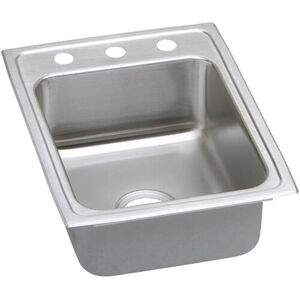 ELRADQ172255MR2 Lustertone Stainless Steel Single Bowl Kitchen Sink - Lustrous Satin