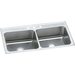 EDLR4322120 Lustertone Stainless Steel Double Bowl Kitchen Sink - Lustrous Satin