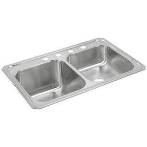 ESTCR3322L2 Celebrity Stainless Steel Double Bowl Kitchen Sink - Brushed Satin