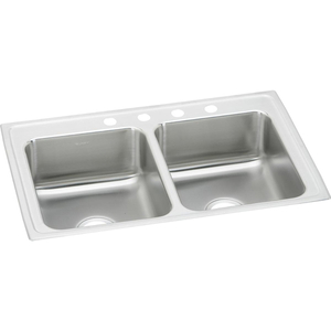 ELRAD2918551 Lustertone Stainless Steel Double Bowl Kitchen Sink - Lustrous Satin