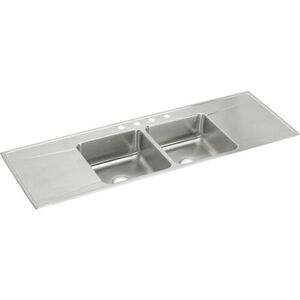 EILR6622DD1 Gourmet Stainless Steel Double Bowl Kitchen Sink - Lustertone