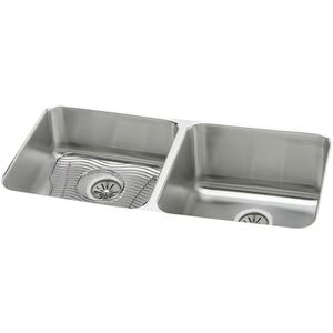 EELUH311810LDBG Lustertone Stainless Steel Undermount - Double Bowl Kitchen Sink - Lustrous Satin