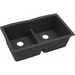 Elkay EELGDULB3322BK0 Black Undermount Double Bowl Kitchen Sink