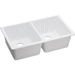 Elkay EELGU3322WH0 White Undermount Double Bowl Kitchen Sink