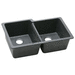 Elkay EELGU250RBK0 Black Undermount Double Bowl Kitchen Sink