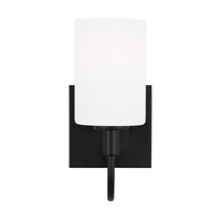  Oak Moore 1 Bulb Wall Sconce - Midnight Black