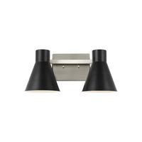  Towner 2 Bulb Bathroom Lighting - Black / Brushed Nickel