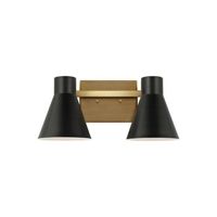  Towner 2 Bulb Bathroom Lighting - Black / Brass