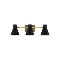  Towner 3 Bulb Bathroom Lighting - Black / Brass