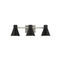  Towner 3 Bulb Bathroom Lighting - Black / Brushed Nickel