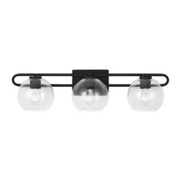  Codyn 3 Bulb Bathroom Lighting - Midnight Black