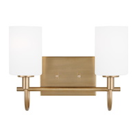  Oak Moore 2 Bulb Bathroom Lighting - Satin Brass