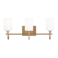  Oak Moore 3 Bulb Bathroom Lighting - Satin Brass