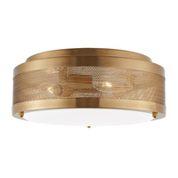  Vander Flush Mount Ceiling Light - Satin Brass