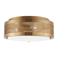  Vander Flush Mount Ceiling Light - Satin Brass