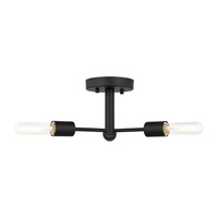  Axis Semi Flush Mount Ceiling Light - Midnight Black