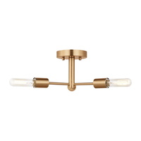  Axis Semi Flush Mount Ceiling Light - Satin Brass