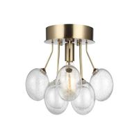  Bronzeville Semi Flush Mount Ceiling Light - Satin Brass