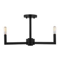  Fullton Semi Flush Mount Ceiling Light - Midnight Black