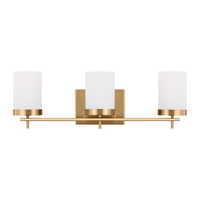  Zire 3 Bulb Bathroom Lighting - Satin Brass