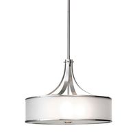  Casual Luxury Drum Pendant Pendant Light - Brushed Steel