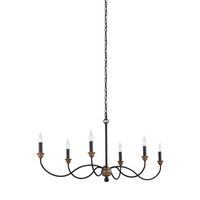  Hartsville Mini Chandelier - Dark Weathered Zinc / Weathered Oak