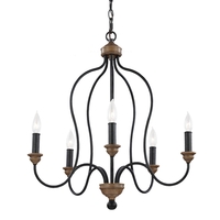  Hartsville Mini Chandelier - Dark Weathered Zinc / Weathered Oak