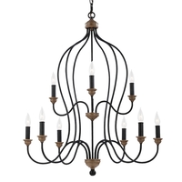  Hartsville Mid Sized Chandelier Chandelier - Dark Weathered Zinc / Weathered Oak