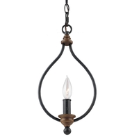  Hartsville Entrance / Foyer Pendant Light - Dark Weathered Zinc / Weathered Oak