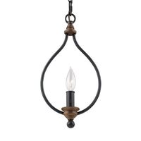  Hartsville Mini-Pendant Pendant Light - Dark Weathered Zinc / Weathered Oak