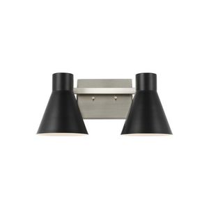 GL4441302EN3962 Towner 2 Bulb Bathroom Lighting - Black / Brushed Nickel