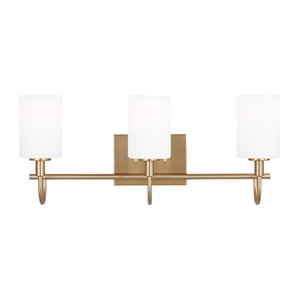 GL4457103848 Oak Moore 3 Bulb Bathroom Lighting - Satin Brass