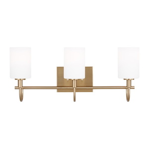 GL4457103EN3848 Oak Moore 3 Bulb Bathroom Lighting - Satin Brass