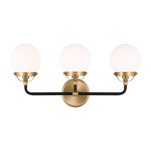 GL4487903848 Cafe 3 Bulb Bathroom Lighting - Satin Brass