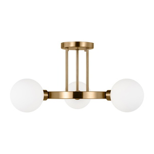 GL7761603848 Clybourn Semi Flush Mount Ceiling Light - Satin Brass