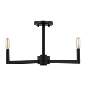 GL7764203112 Fullton Semi Flush Mount Ceiling Light - Midnight Black